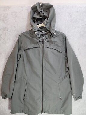 Eddie Bauer hooded rain jacket- Womens L